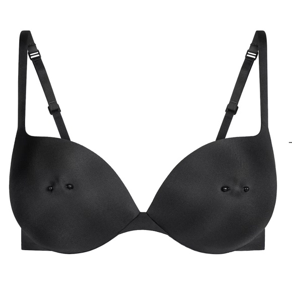 SKIMS PIERCED NIPPLE PUSHUP BRA Pierced Nipple Push-Up Bra ONYX 38DD - Picture 1 of 6